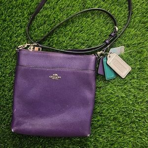 Vintage Purple Coach Side Bag Messenger with Multiple Color Coach Hangtags